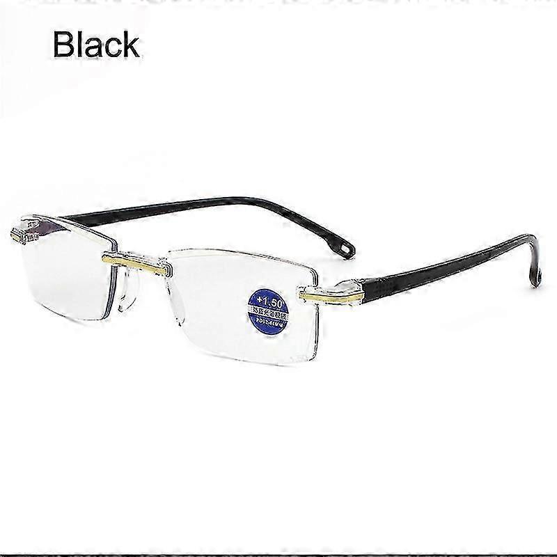 Anti Blue Light Blocking Rimless Reading Glasses Femmes Men Square Frame Frame Presbytes Glasses Diopters +1.0 1.5 2 2.5 4.0