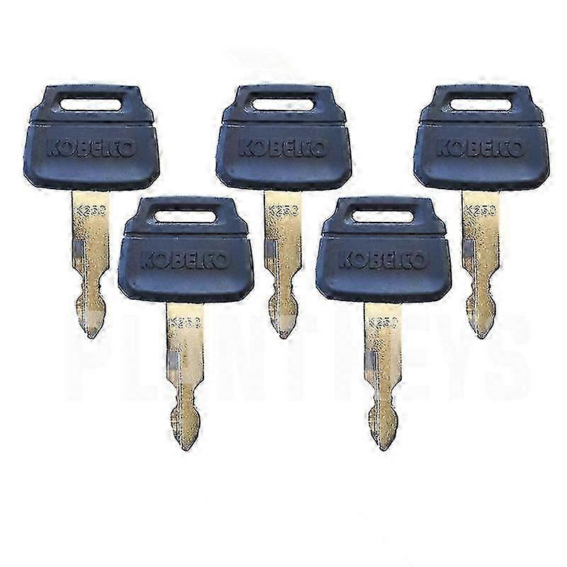 For Kobelco K250 (set Of 5) Excavator Keys New Holland Kawasaki Wheel Loader Case