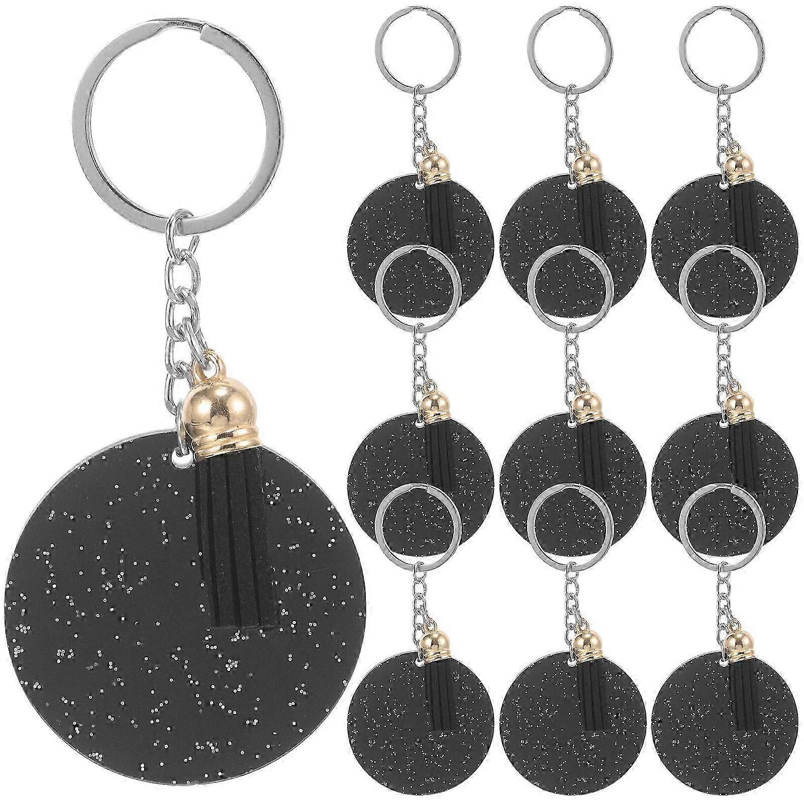 10pcs Multi-function Acrylic Blanks Decorative Blank Keychains DIY Acrylic Blank Keychains