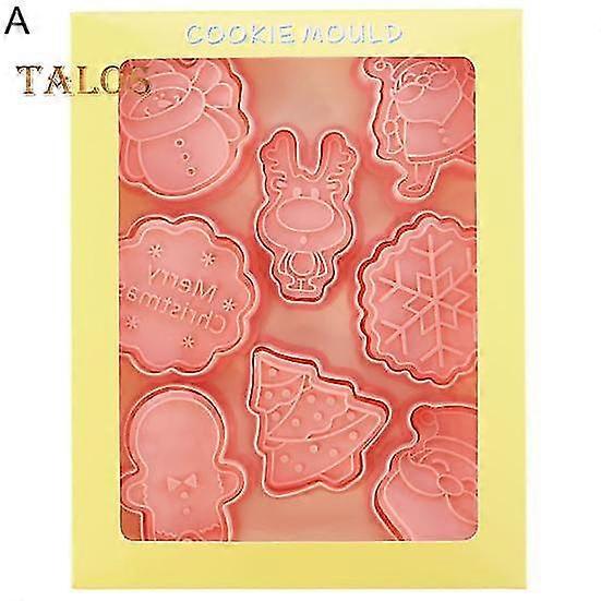 Cookies Mold 8-Piece Set Christmas Elements Design Heat-Resistant Plastic Premium DIY Chocolates Mold For Kitchen