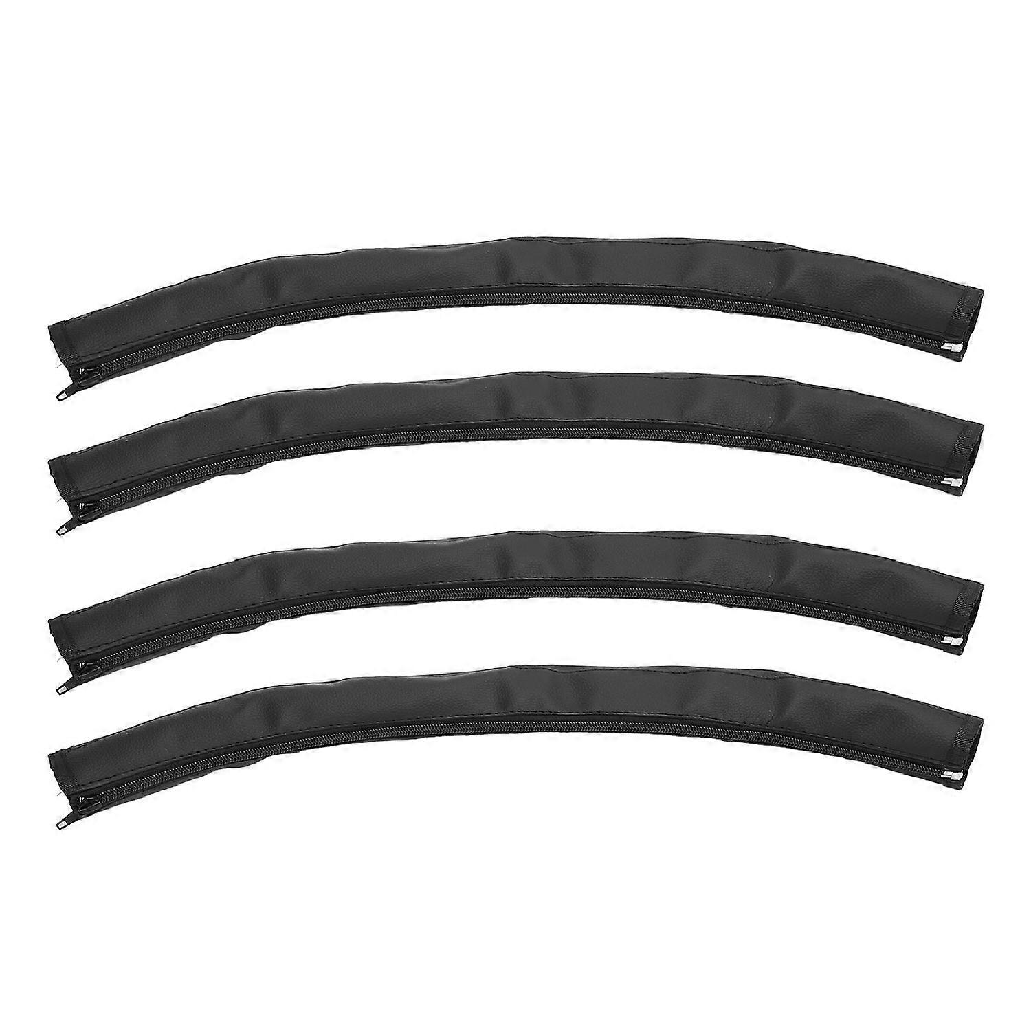 4pcs Stroller Handle Cover PU Leather Washable Universal Baby Pram Handle Sleeve Protector with Zipp