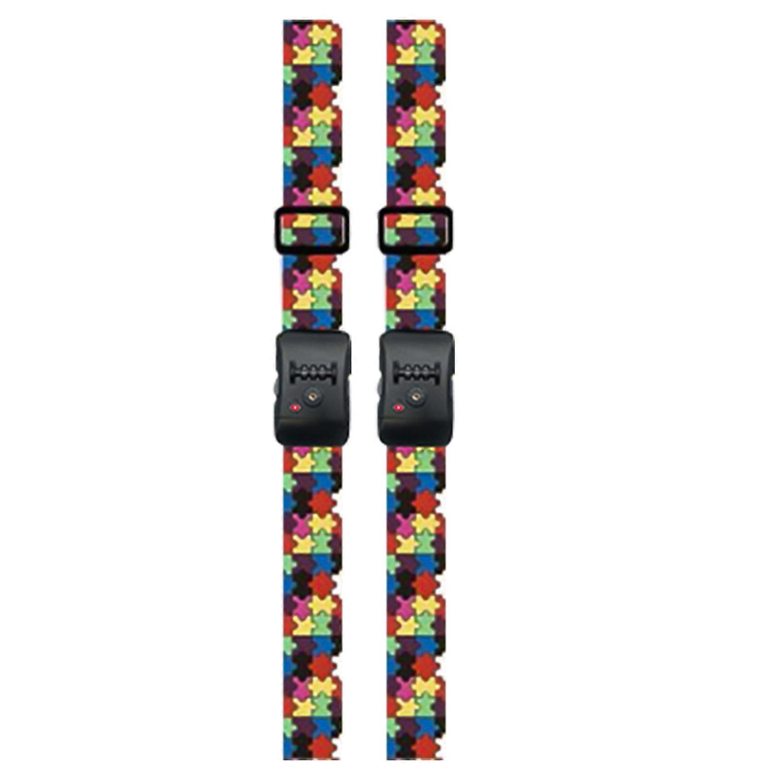 Cinghie di sicurezza per bagagli Set da 2 pezzi Cinture regolabili e colorate per valigie con serratura a combinazione per un viaggio sicuro