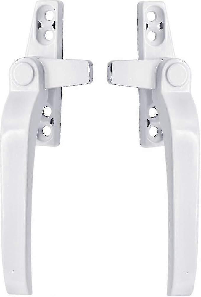 Window Handles - Pair of Universal White Replacement Right/Left Hand Aluminium Window Handles with Lock for uPVC Windows and Double Glazing (White)