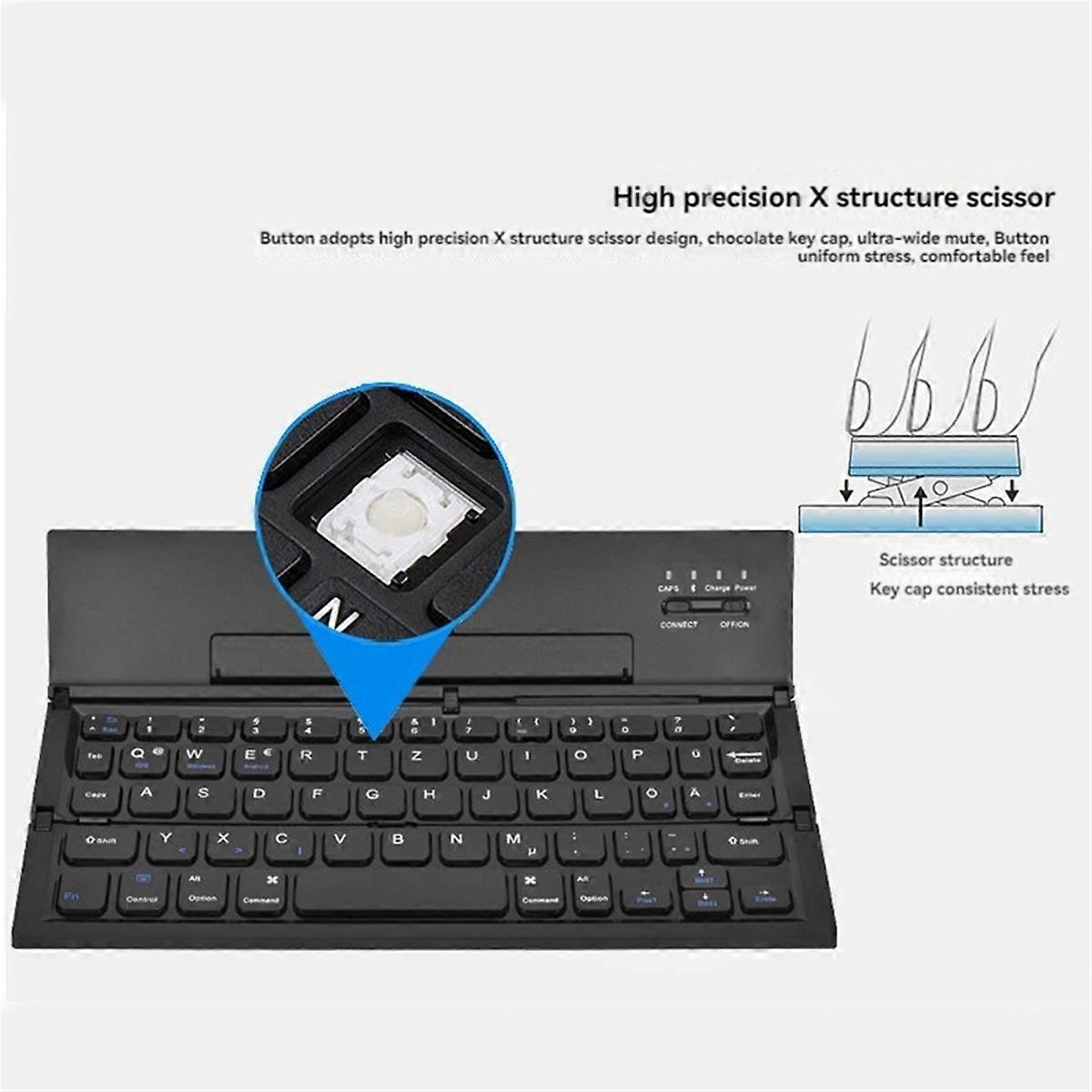 Folding Bluetooth Keyboard Portable Travel Foldable Keyboard