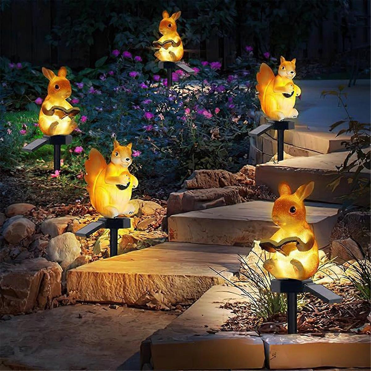 Solar Garden Lawn Light Resin Squirrel Ground Light A