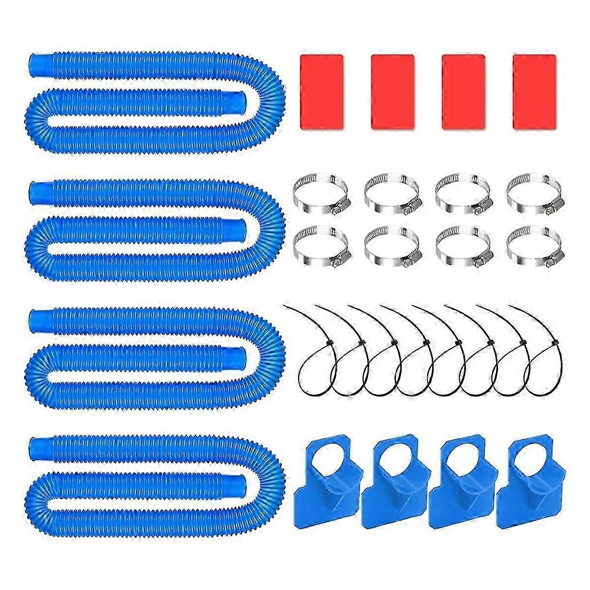 4 Pack Pool Pump Replacement Hose and Pool Pipe Holders Pool Accessory for Filter Pumps 330 GPH 530 GPH 1000 GPH Blue