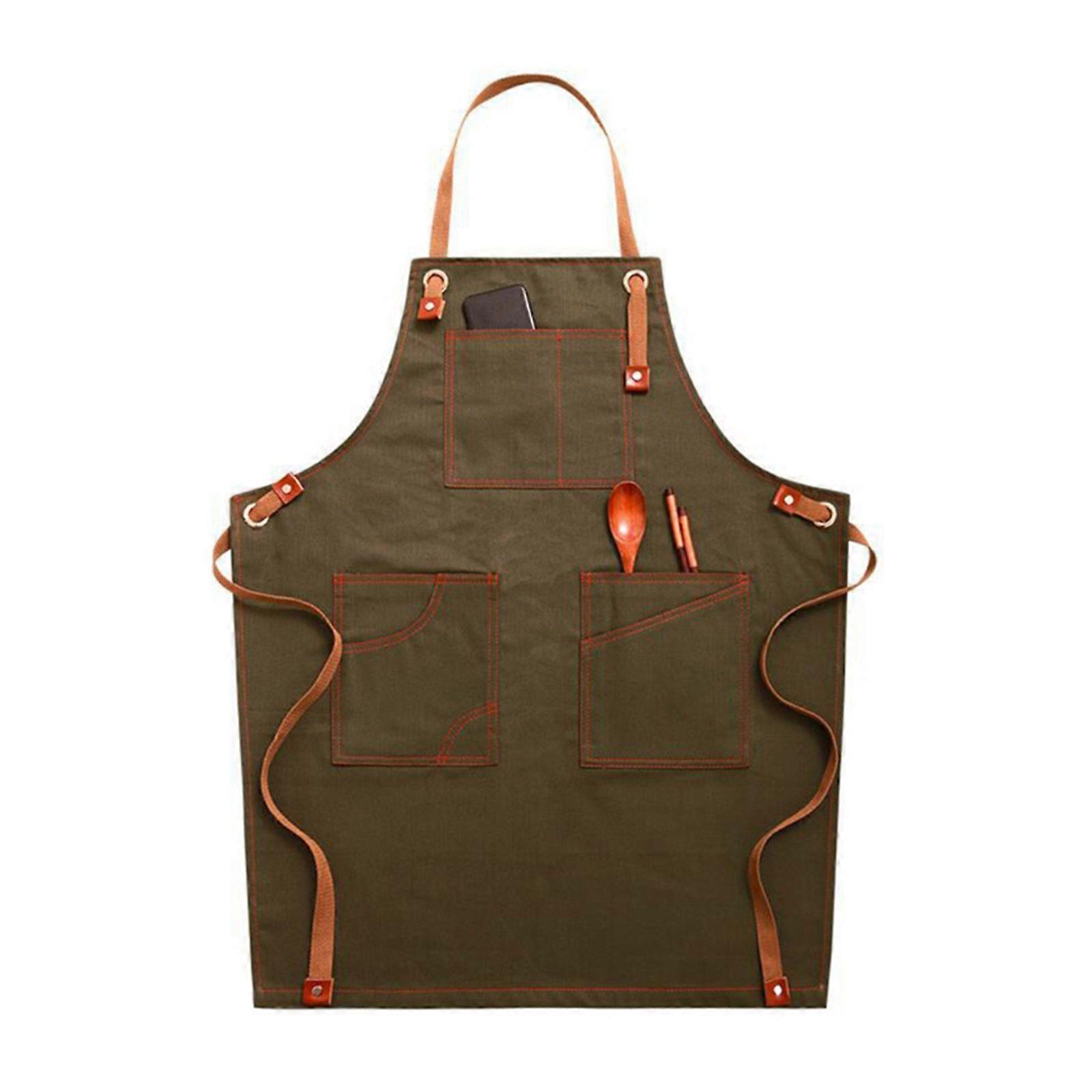 Denim Apron Adjustable Straps with Pockets Kitchen Waterproof Oil Proof Aprons