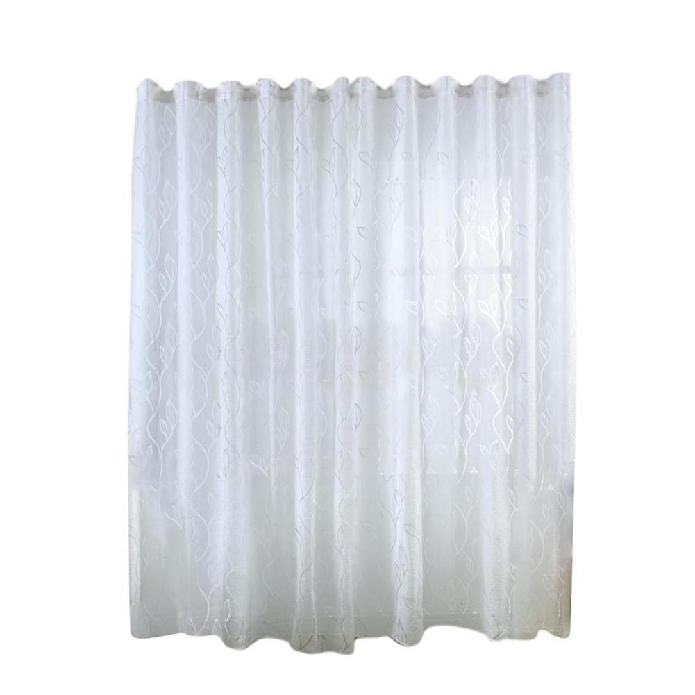 Bubble Leaf Pattern Window Sheer Curtain For Bedroom Living Room 100x270cm