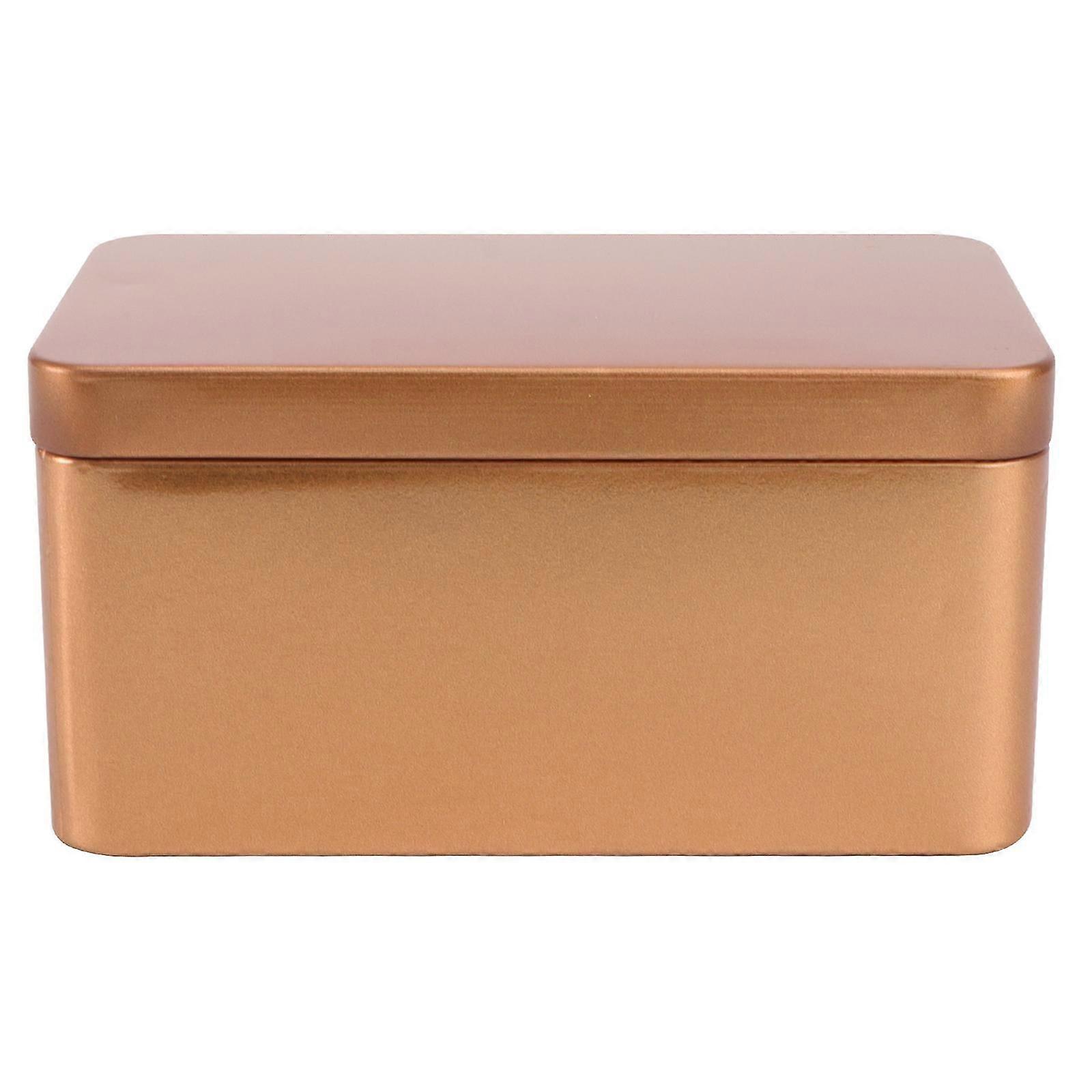 Rectangular Tinplate Box Mini Portable Tea Leaf Storage Container Candies Organizer Home Storage Box - 13x8x6cm (black)