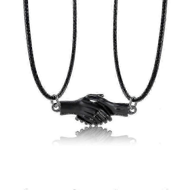 1 Pair Magnetic Handshake Pendant Couple Necklaces For Lovers Best Friends Z