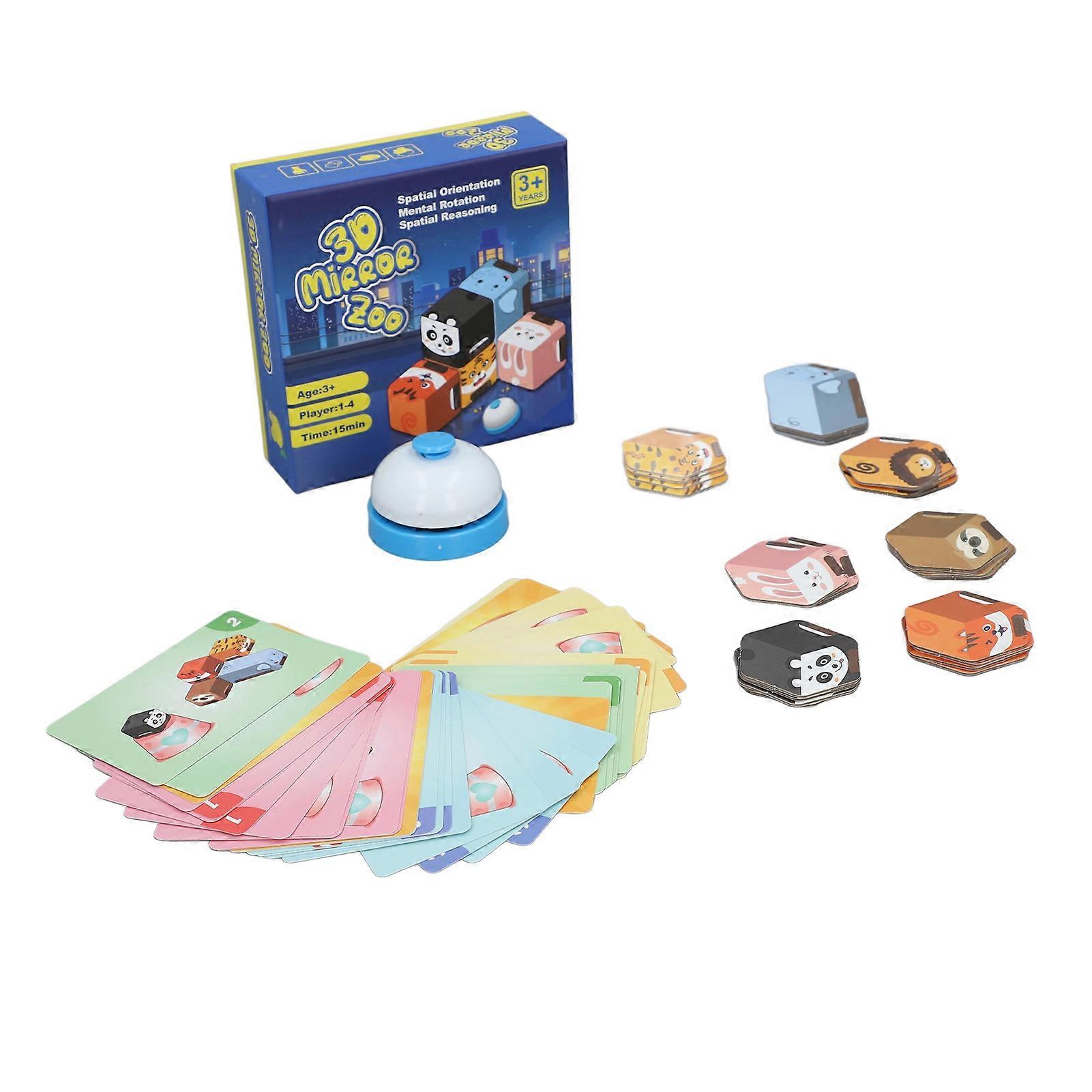 3D Mirror Zoo Puzzle Educational Toy Logical Space Training Kids Brain Developing Interactive Tabletop Board Game