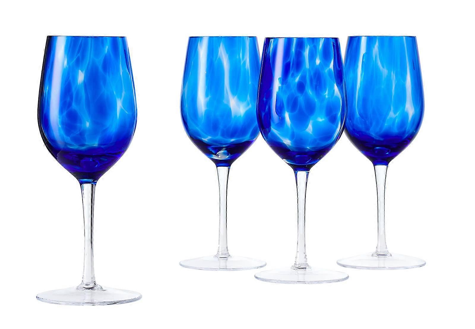 Blue Rose Polish Pottery Cobalt Confetti Glass Set