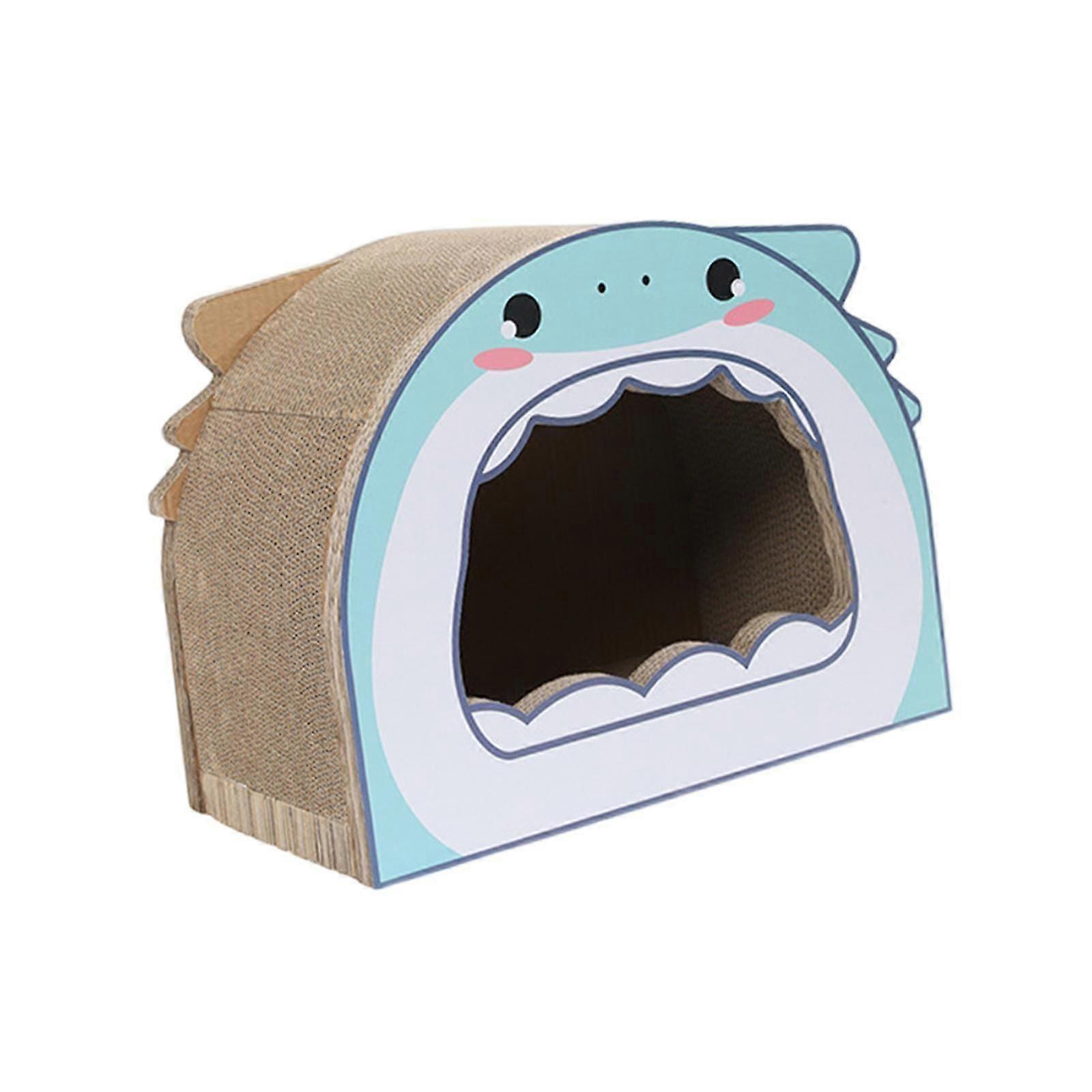 Corrugated Cat Scratcher Box Couch Breathable Kitty Sofa Cardboard Cat House Tiger