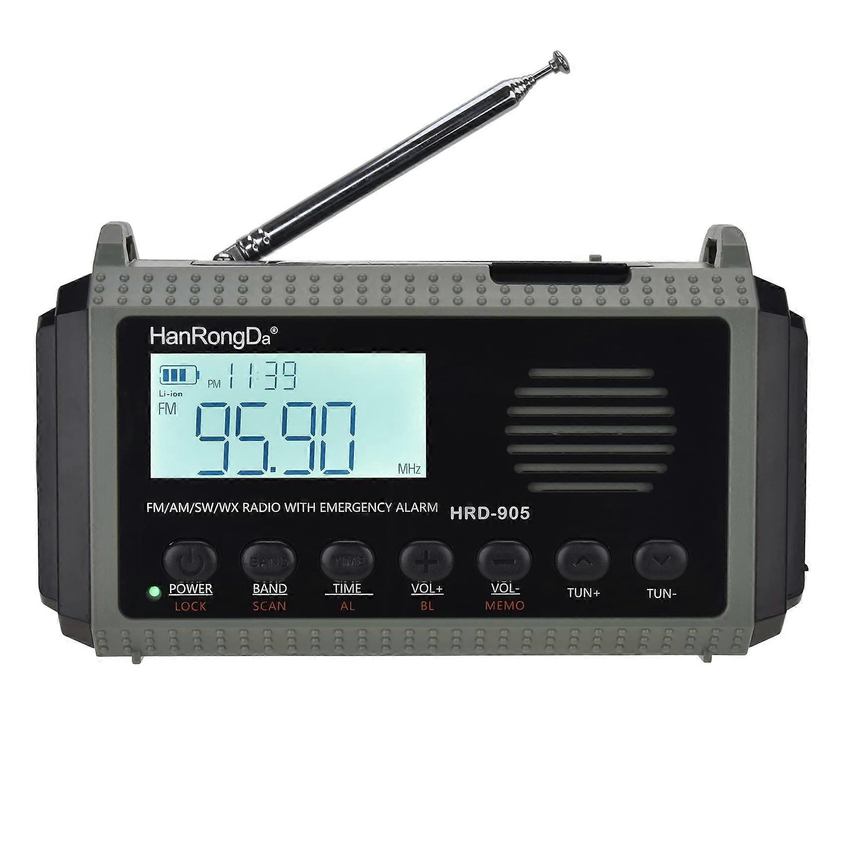Emergency Radio 10000MAH Weather Radio Solar Hand Crank AM/FM/SW NOAA Weather Alert Shortwave Radio Cellphone Charger