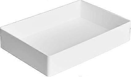 Rectangular Plastic Storage Box, Accessory Tray, 9.5 x 6.7 x 2 inches, White