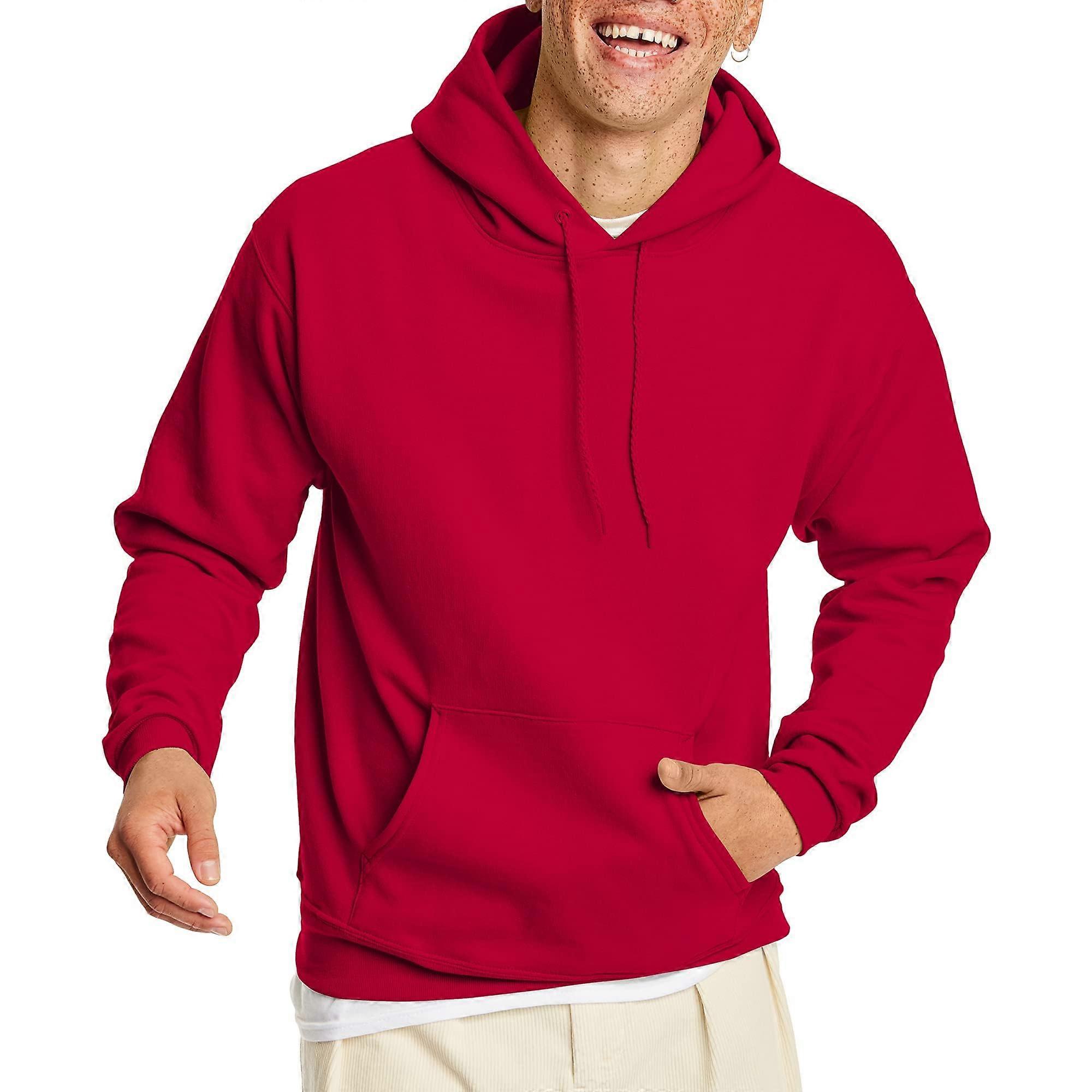 Men Ekosmart Polar Hoodie Sweatshirt Deep Red XL Size For Cold Weather