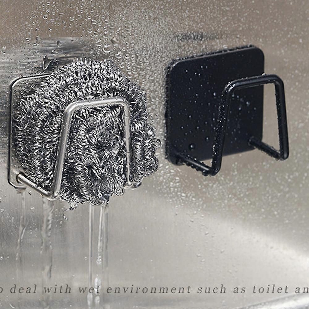 4pcs Kitchen Sink Sponge Support Stainless Steel Rust Proof Waterproof Adhesive Sponge Support