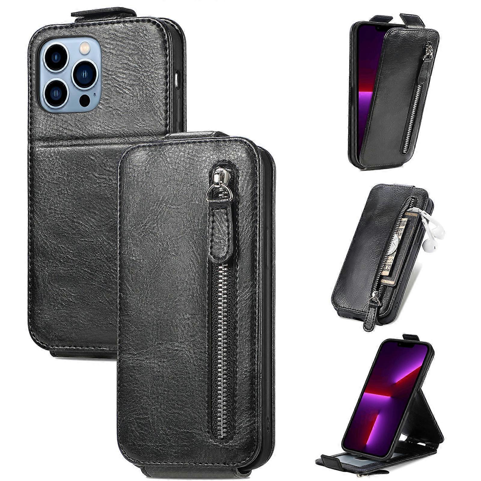 For iPhone 13 Pro Zipper Wallet Vertical Flip Leather Phone Case