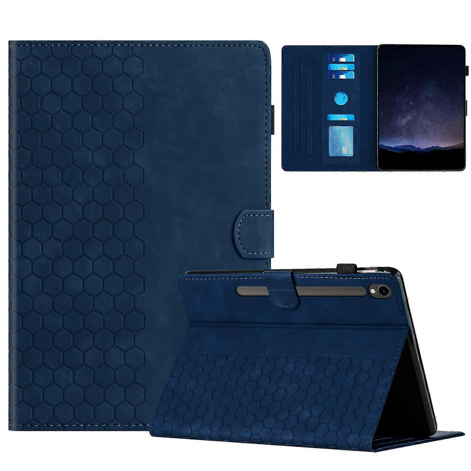 Honeycomb Embossed Leather Smart Tablet Case