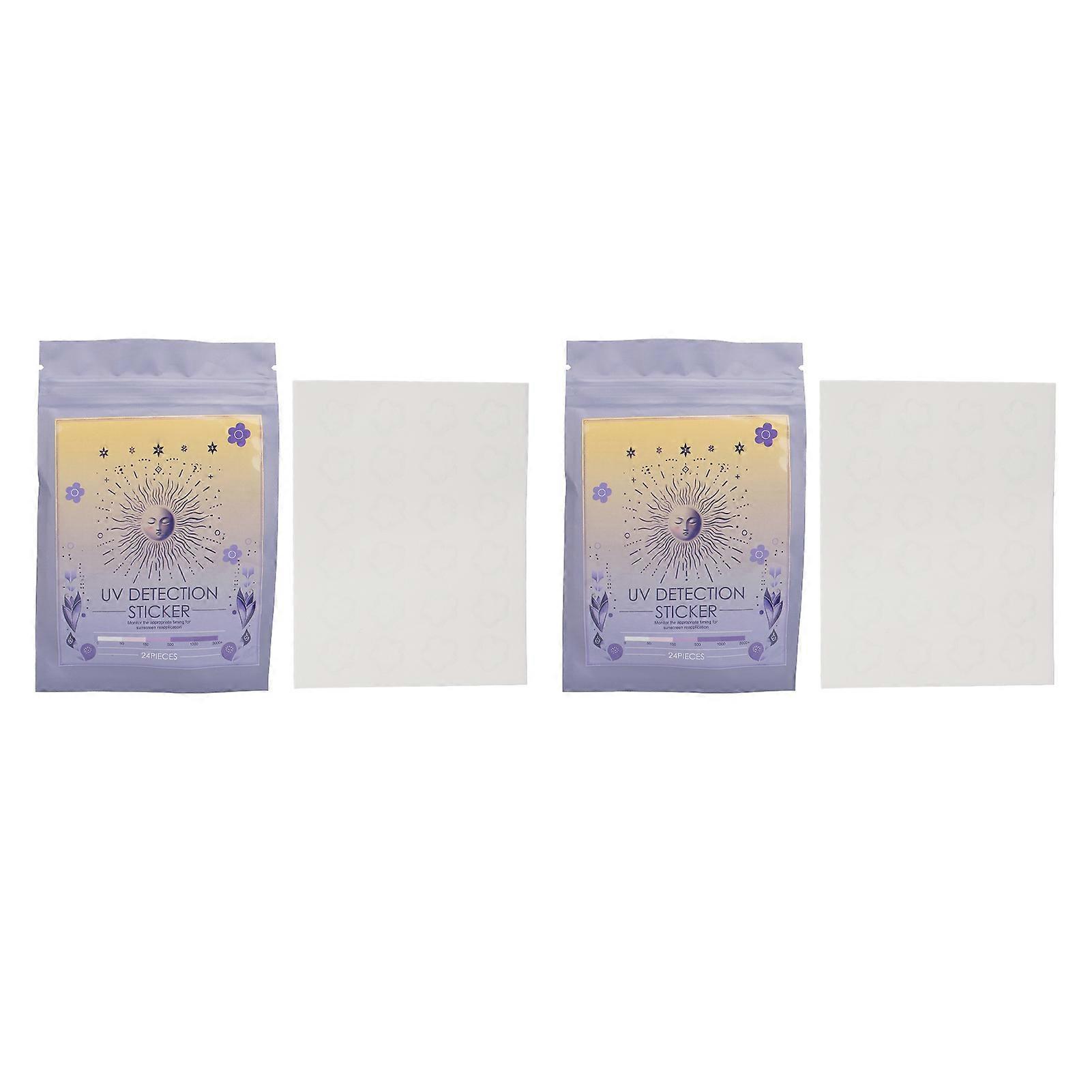 48PCS UV Detecting Patches Outdoor Ultraviolet Ray Test Patch Summer Sunblock Face Stickers for Adults and Kids