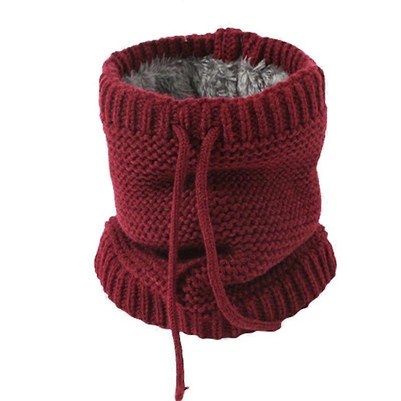 Soft Fleece Lined Scarves Double-layer Circle Loop Scarves Breathable Warm