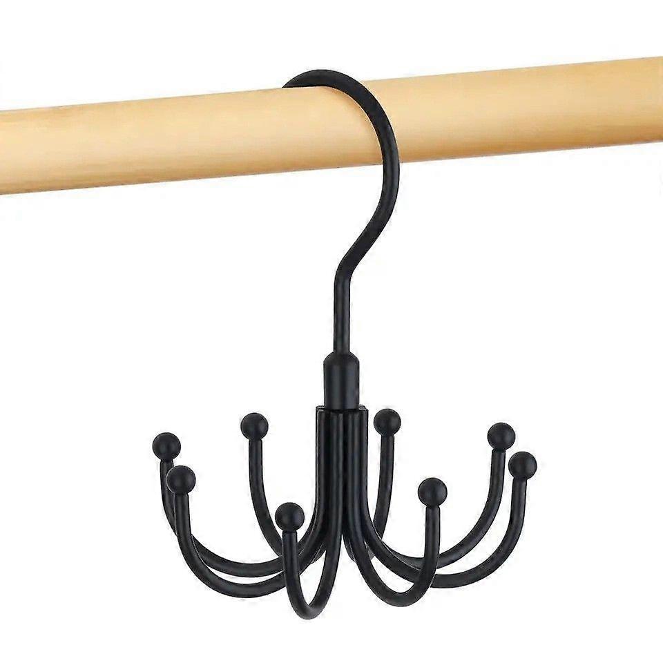 Belt Rack for Closet, Rotating Metal, Space Saving, Belt Storage, Tie Rack, Maximum Capacity of 48 Belts, Black, Set of 2