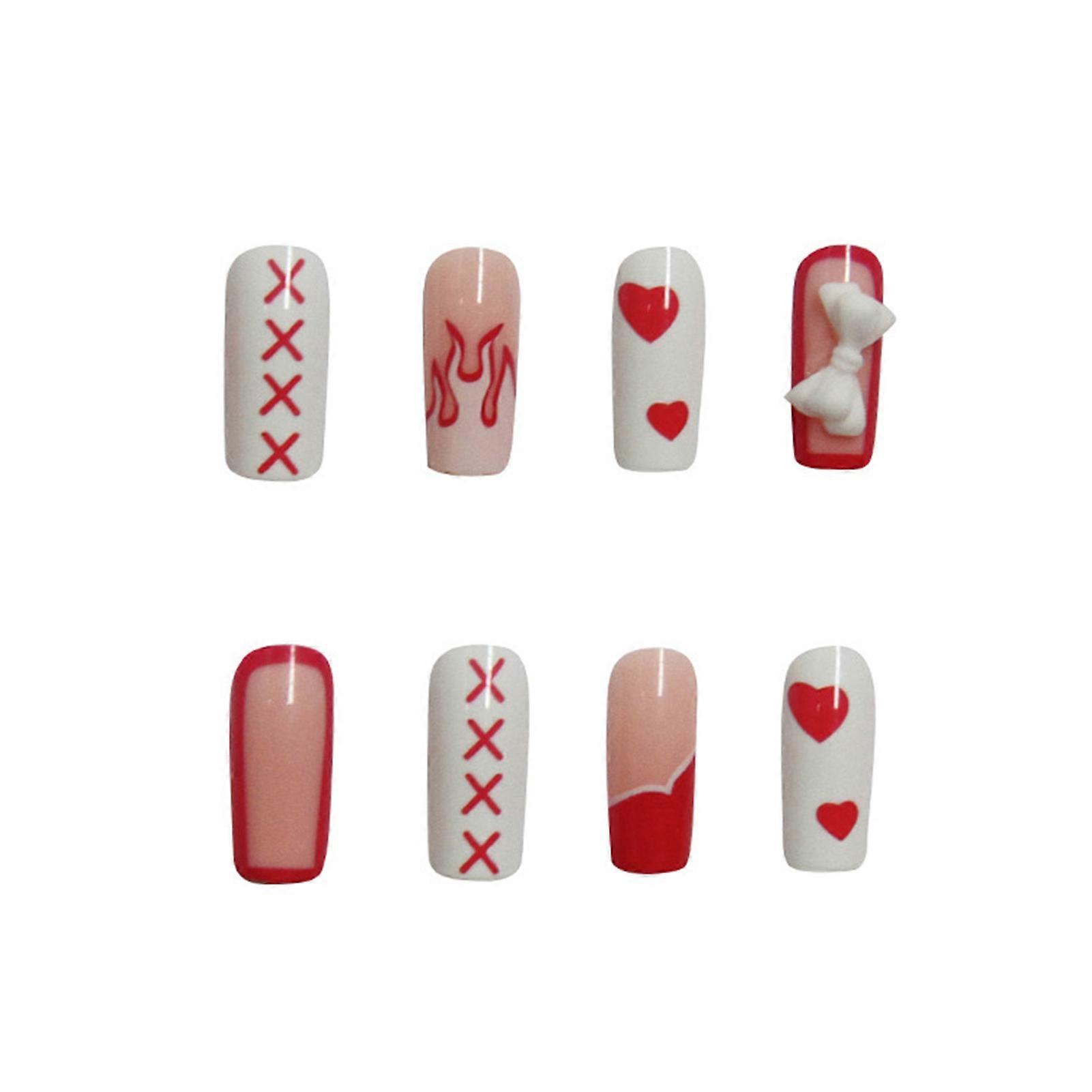24PCS Shiny Finished Nail Patch Removable Shiny Crystals Manicure
