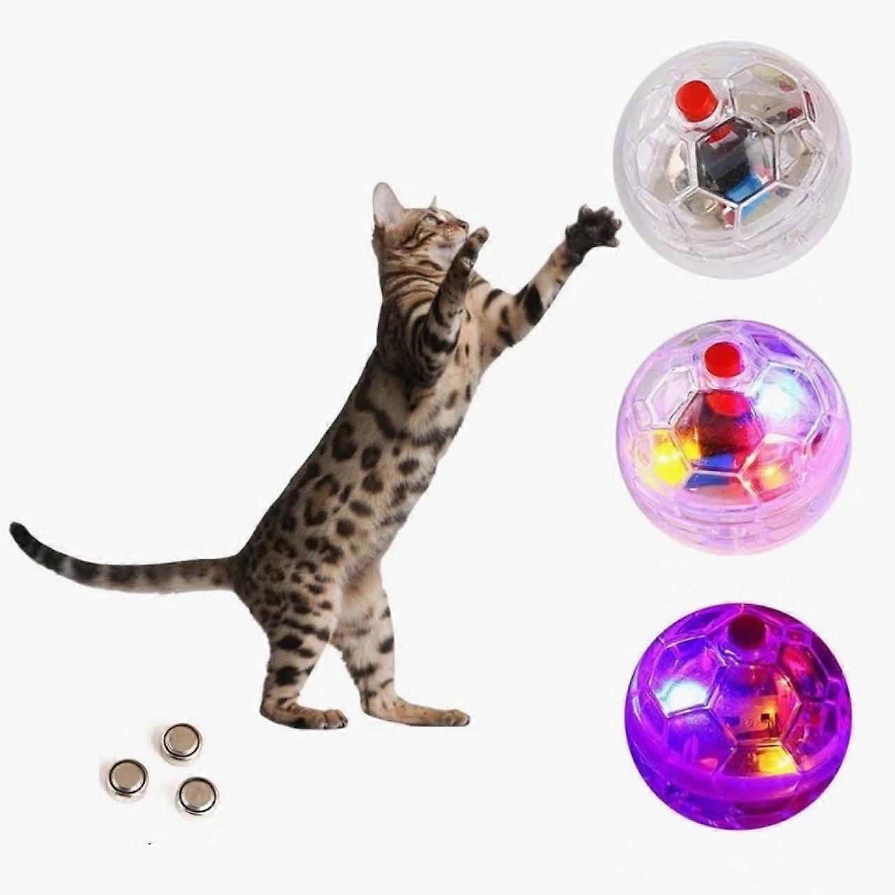 SSRGV 4 κομμάτια Κυνήγι φαντασμάτων Cat Ball Motion Light Up Cat Balls LED Motion Activated Cat Ball Motion Light Up Cat Dog Interactive Toys Pet Glowing Min