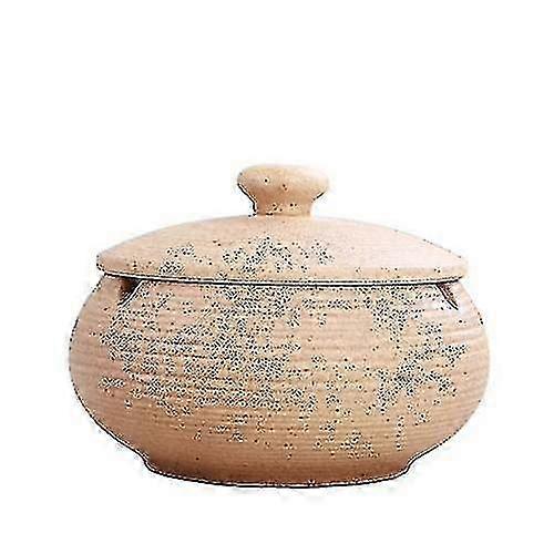 Ceramic Ashtray With Windproof Lid For Indoor Outdoor