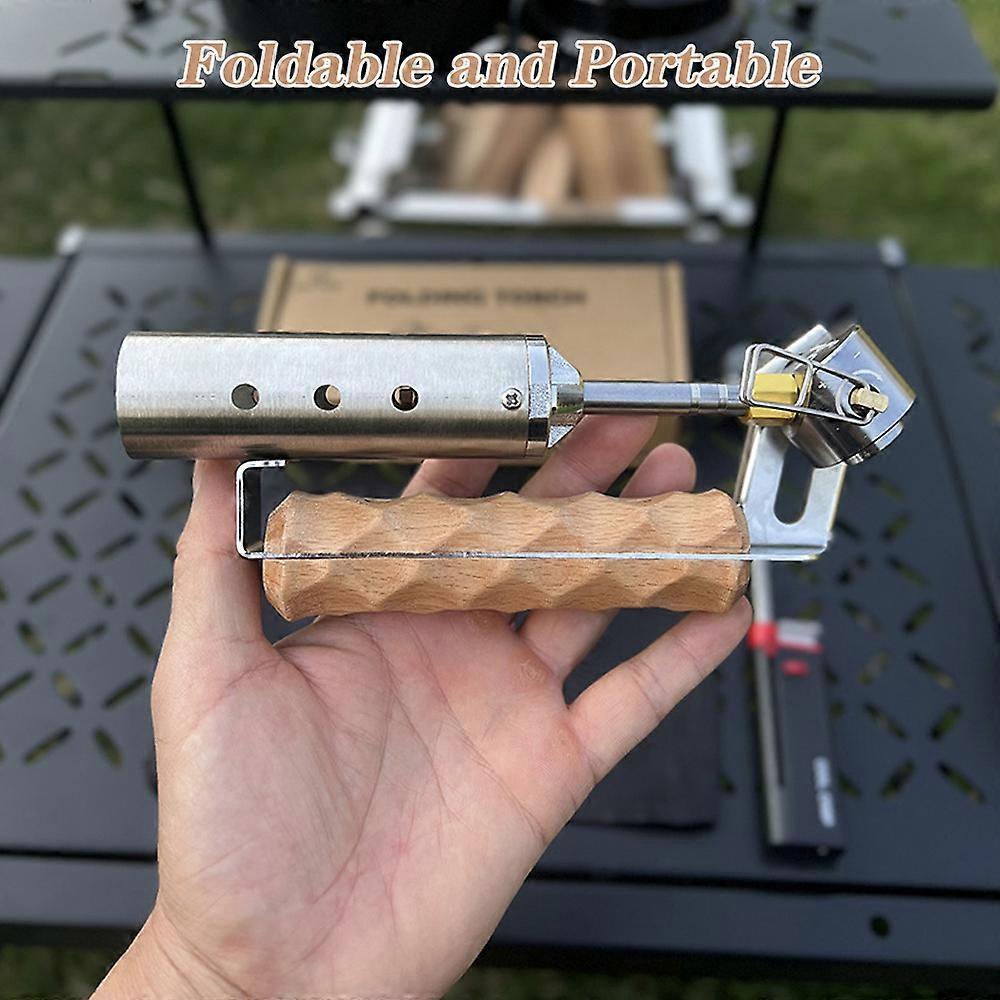 Wood Handle Camping Folding Fire Torch Fire Starter Charcoal Lighter for Barbecue Camping