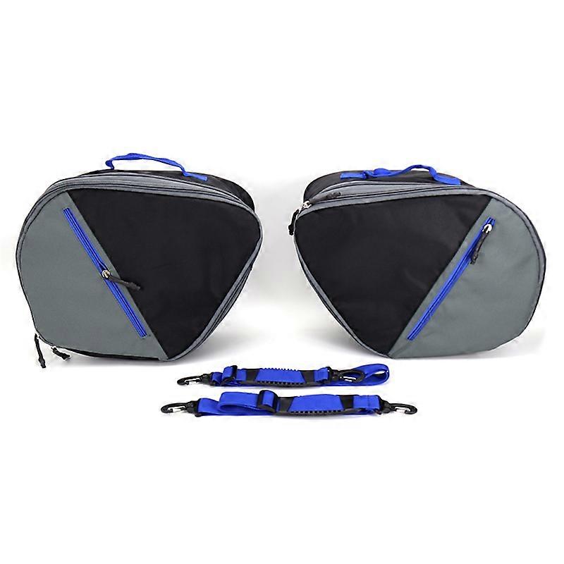 Motorcycle Black Expandable Inner Bags(Blue)