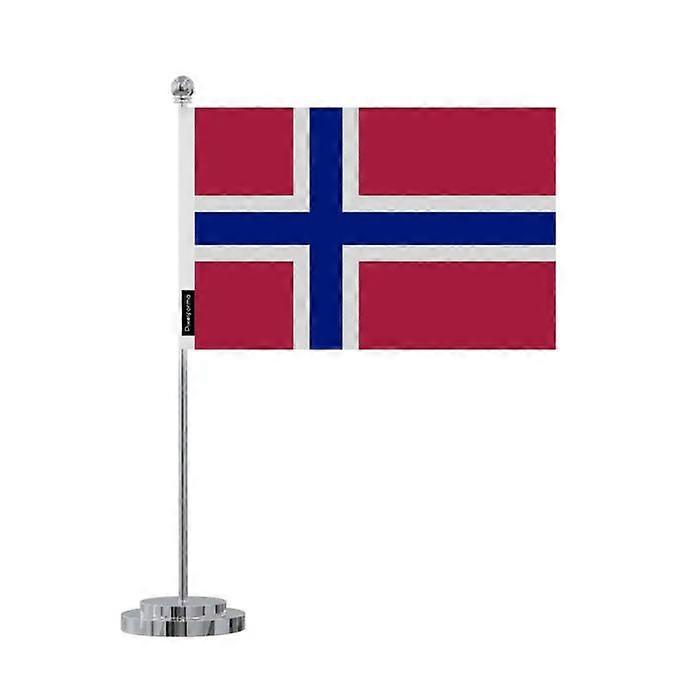 Bouvet Island Desk Flag – 14 x 21 cm – Polyester – Stainless Steel Base