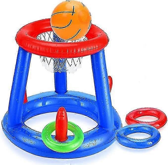 Swimming Pool Basketball Hoop, 2 In 1 Inflatable Basketball Hoop And Hoop Game With Ball Ring
