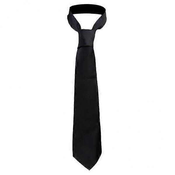 31X Solid Color Satin Neck Tie Necktie for Men - Black