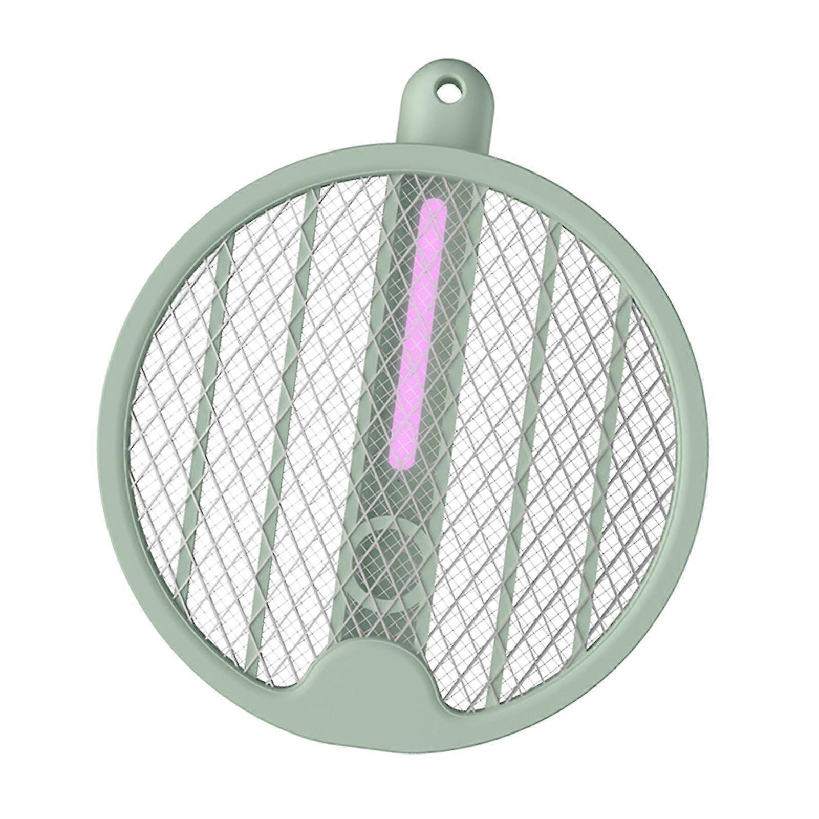 Rotating Folding 3000 Volt Electric Fly Swatter Green