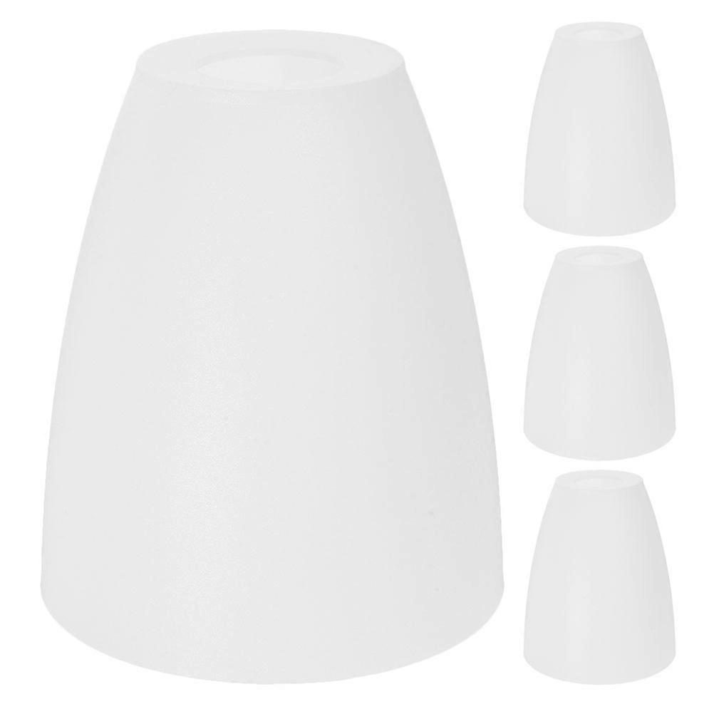 Plastic Flat Mouth Lampshade 4Pcs White Replacement Lampshade Durable for Home Use