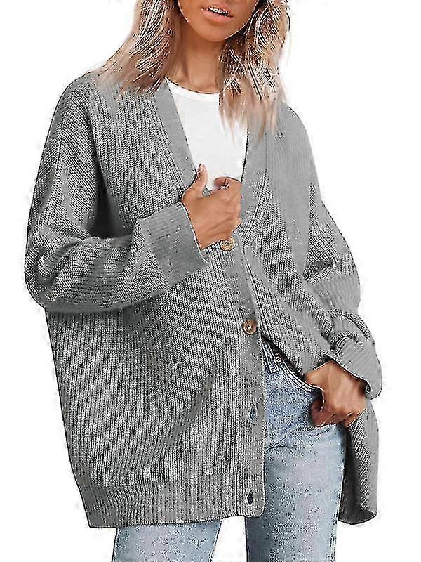 Oversized V-Neck Women's Knit Cardigans with Lightweight and Open Front Design