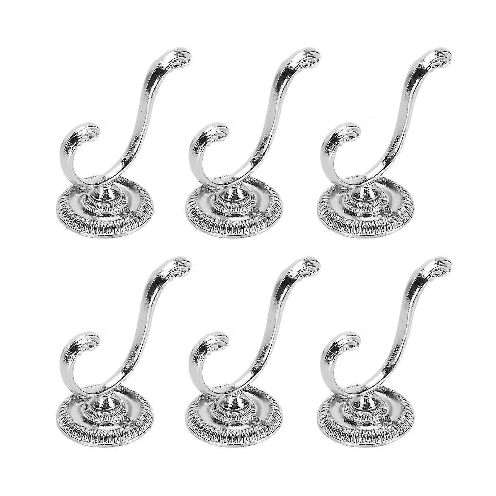 6 قطع خمر سبائك الزنك السنانير الحائط لوشاح معطف القبعة