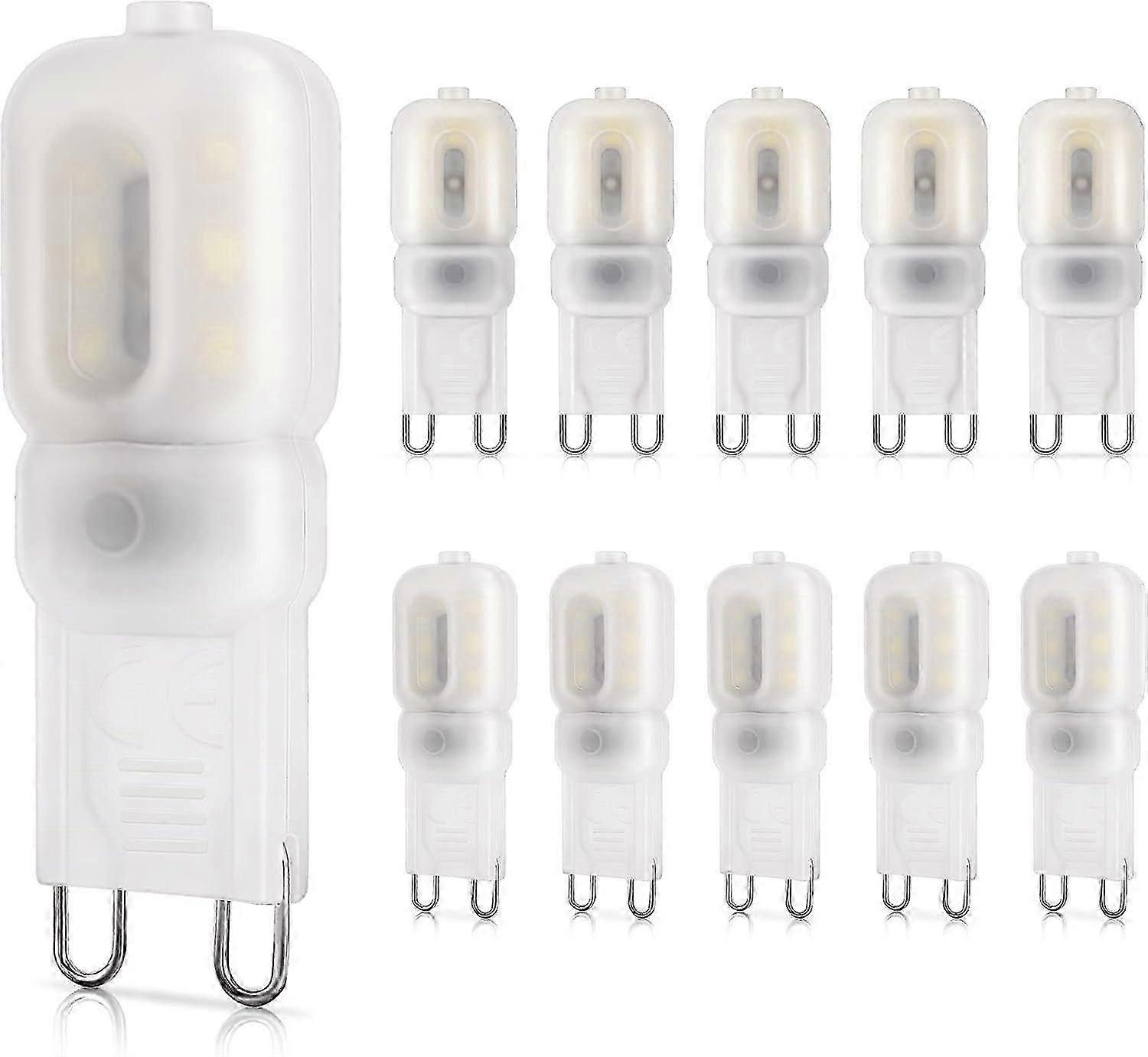 Ampoule LED G9 2 W, équivalent halogène 20 W, 260 lm, lumière blanche froide 6 000 K, non variable, 220-240 V, économie d'énergie, lot de 10 [Classe énergétique E]