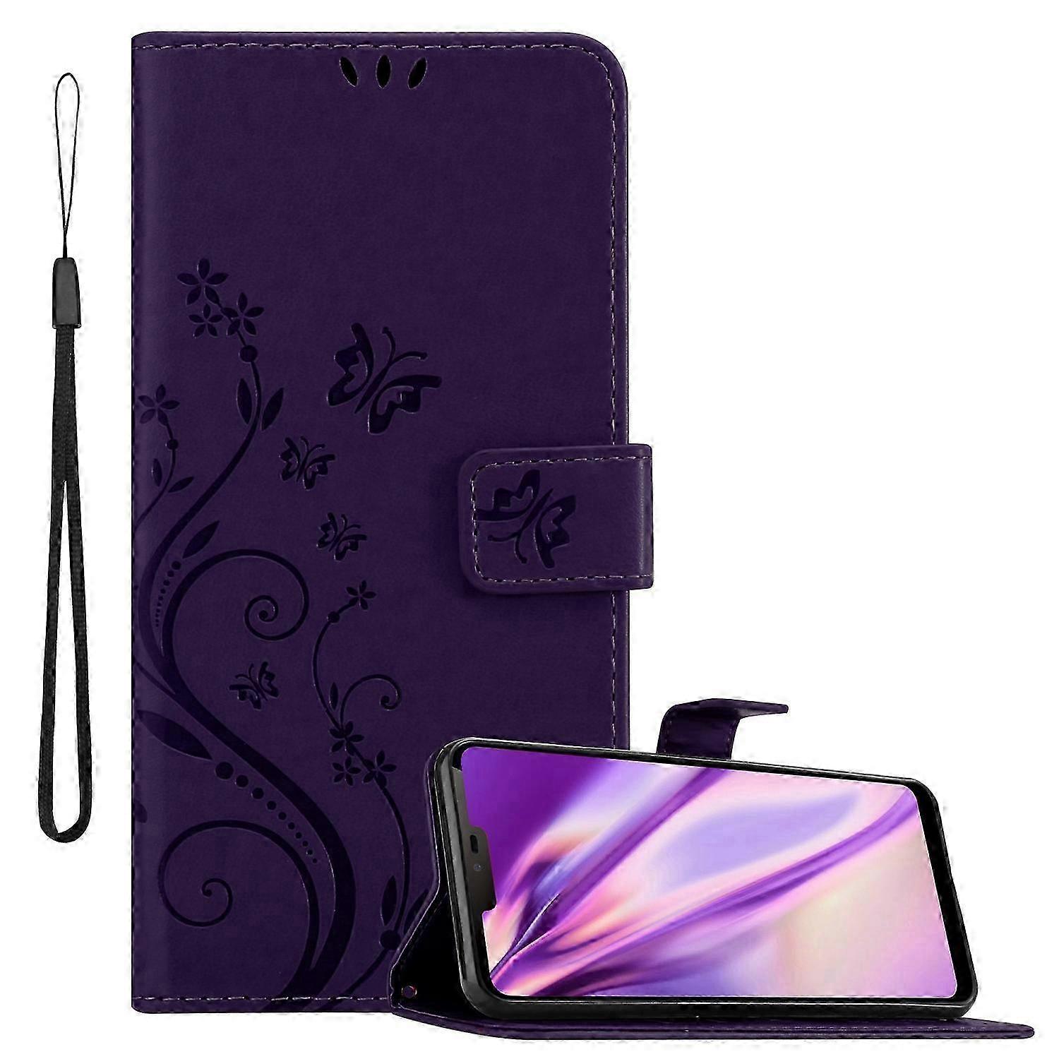 Protective Case for Certain Brand Models - Floral Pattern Design with Card Slot Feature