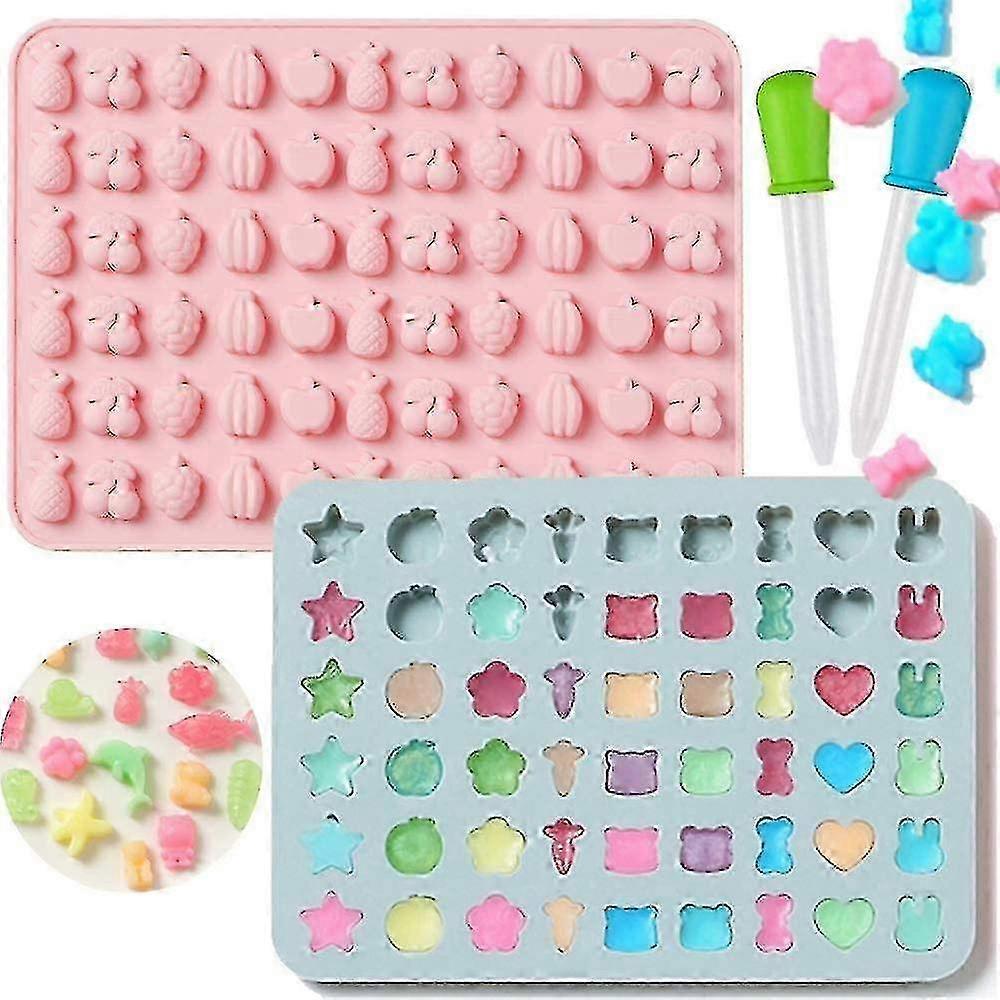 Silicone Mold - Set of 2 Molds for Gummy Candy and Ice Cubes, Suitable for Various Food Crafts