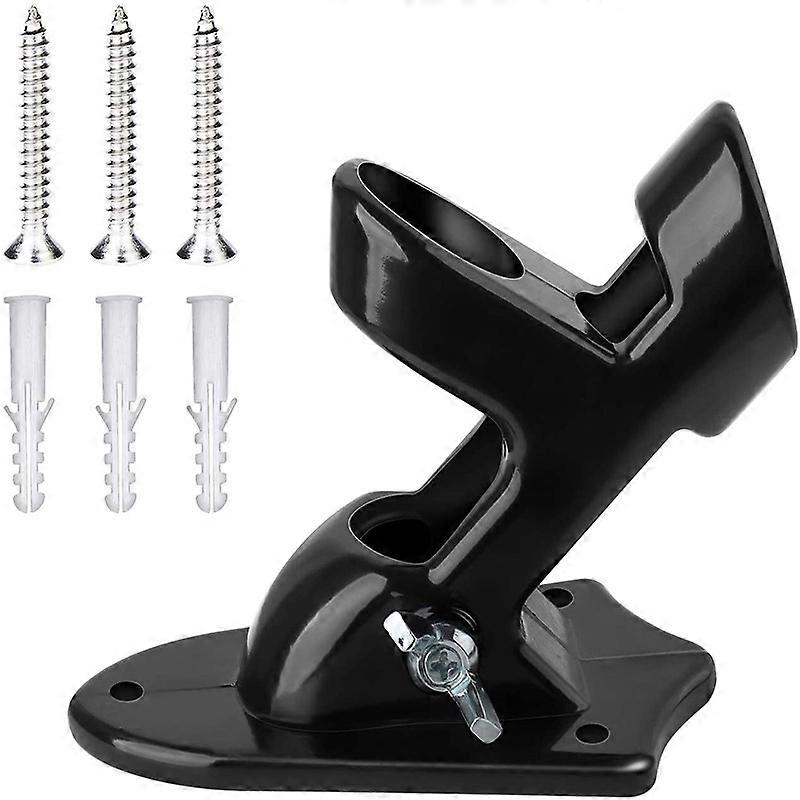 Two-Position Flag Pole Holder | Mounting Bracket with Hardwares - Made of Aluminum Alloy - Strong and Rust Free(1pc, black)