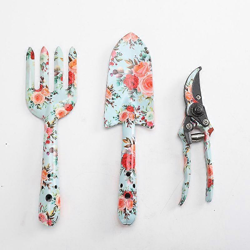 Outdoor tools flower printing texture small garden tools set of three printing shovel garden gardening tools