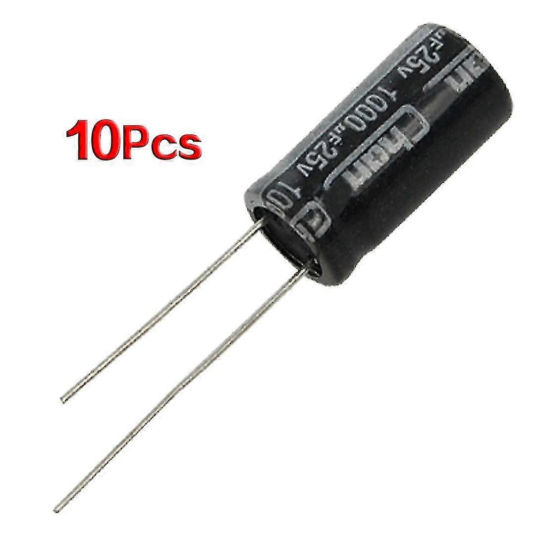 10stk 25V 1000uf 105C radial elektrolytisk kondensator 10x20mm højtemperaturkondensatorer