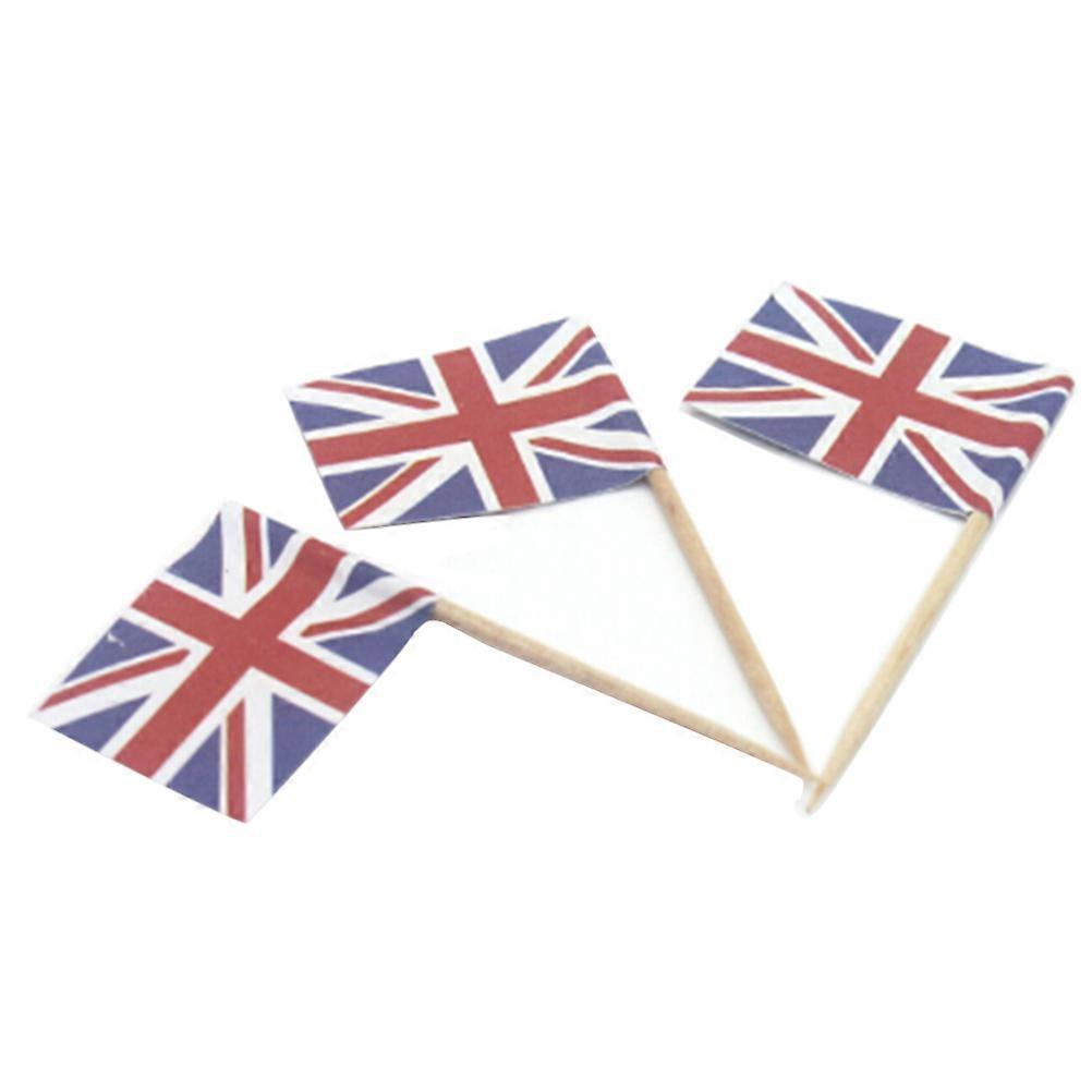 Culinary Decor Toothpicks Featuring England Flags, Enhance Your Celebration Cakes
