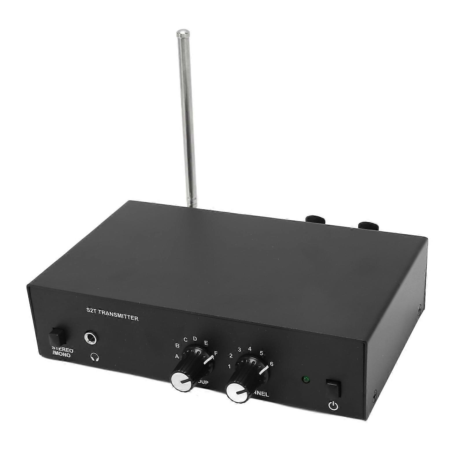 Wireless Monitor System 526MHz to 535MHz Stereo Ear Monitor Transmitter Receiver for Live Streaming 100‑240V EU Plug 