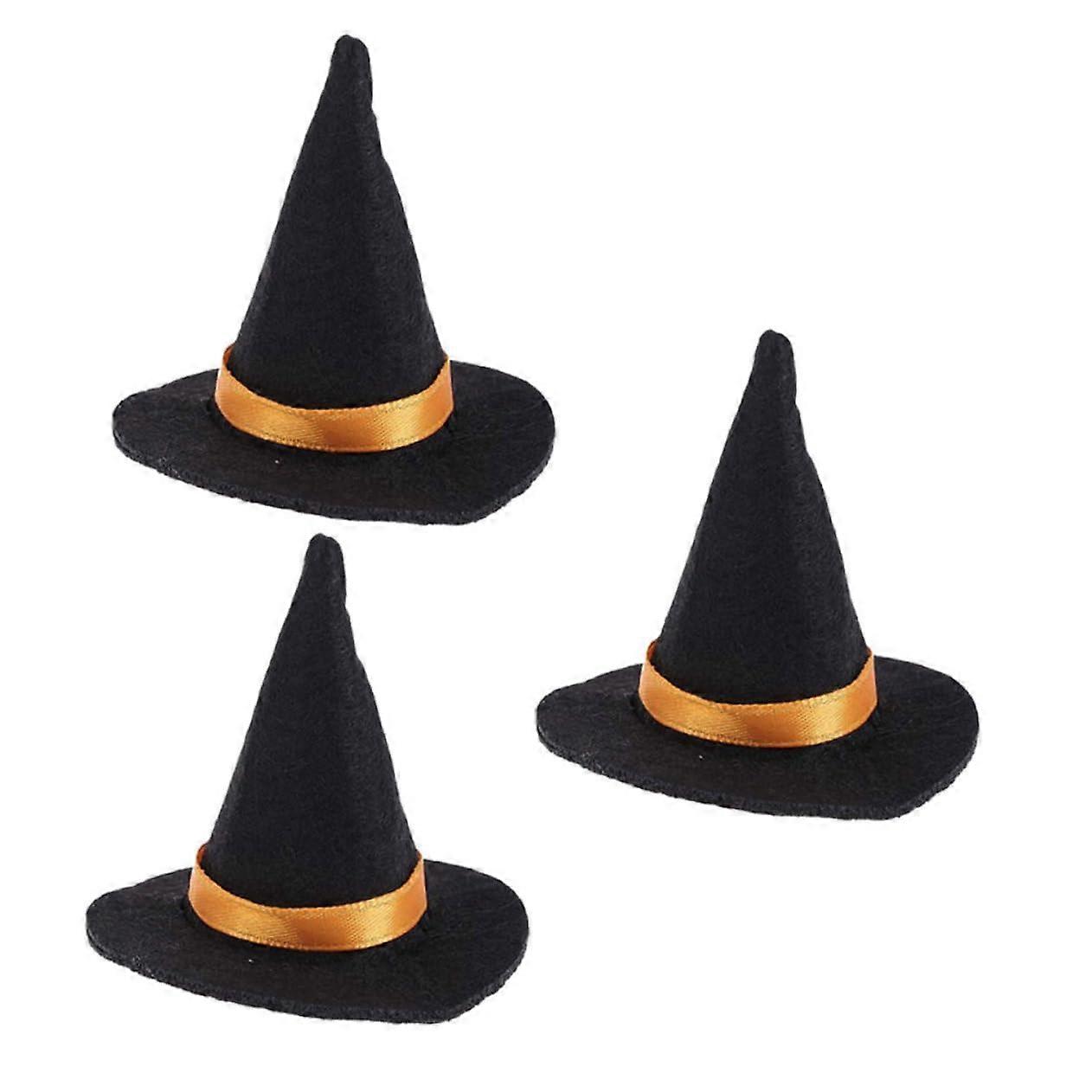 Halloween Witch Hat Bottle Ornament Felt Pack of 3