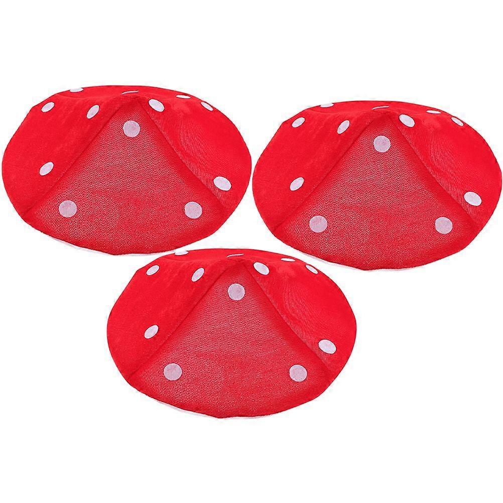 3 قطع الأحمر الفطر قبعة مضحك قبعة الاطفال تأثيري قبعة حزب زي التبعي