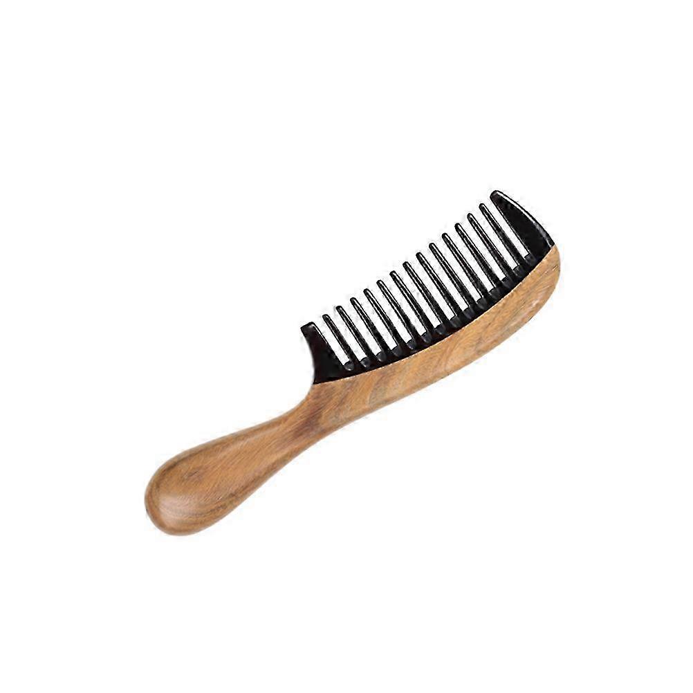 Sandalwood Horn Comb Anti-Static Round Handle Massage Comb YH3-1A-C