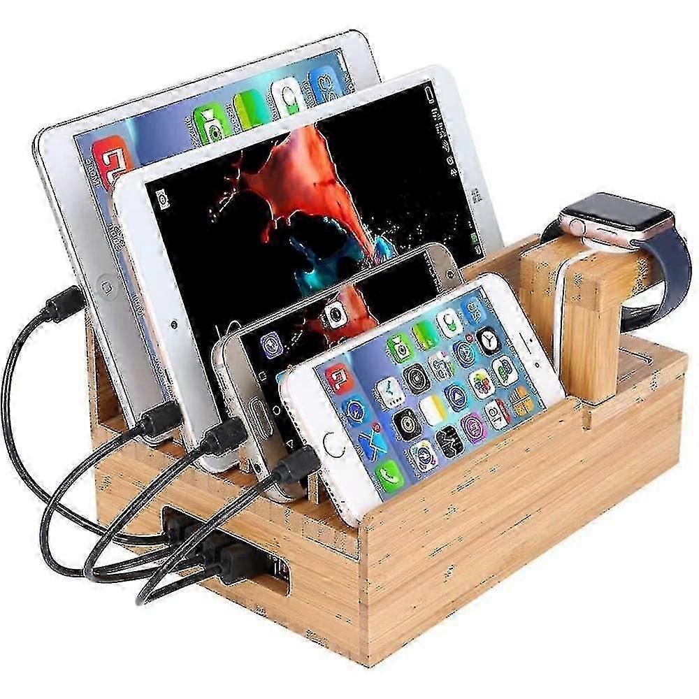 Bambus Handy Tablet Halter Ladestation